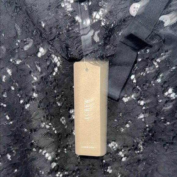 J. Crew Elegant Black Lace Top with Bow Accents - Picture 3 of 9